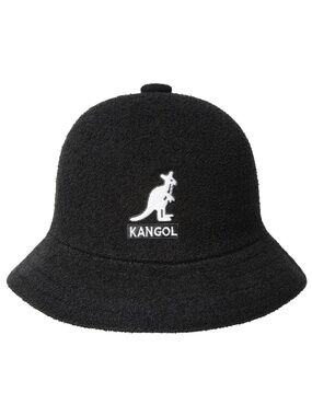 NEW Kangol Big Logo Casual Bucket Hat Black Small